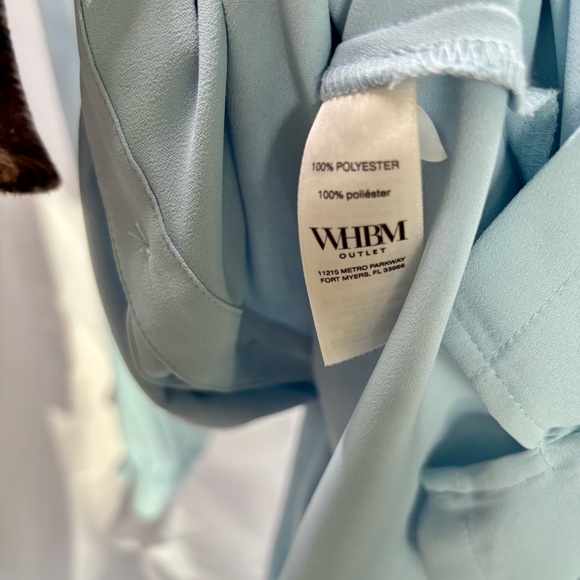 WHBM Light Powder Blue Women's Sheer Long Sleeve Blouse Size XS - Picture 5 of 6